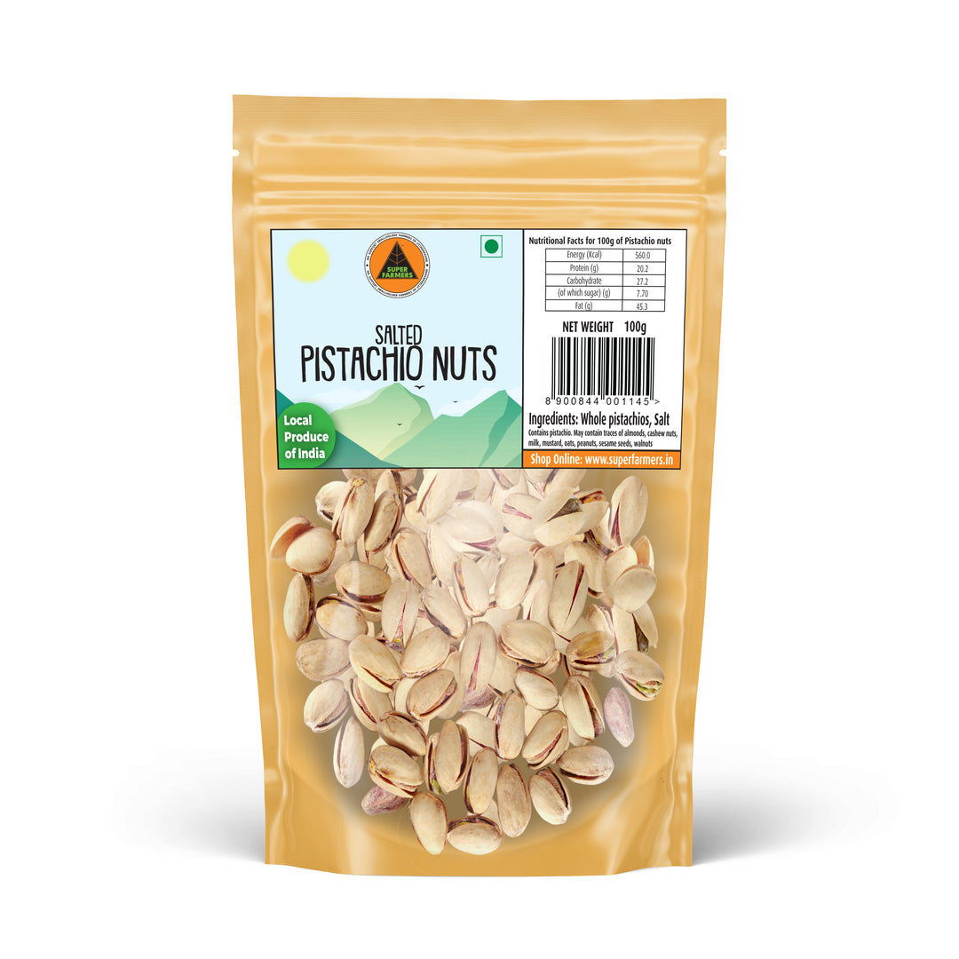 Pistachio Nuts (Whole) | Ivory-Shelled, Vibrant Green Kernels